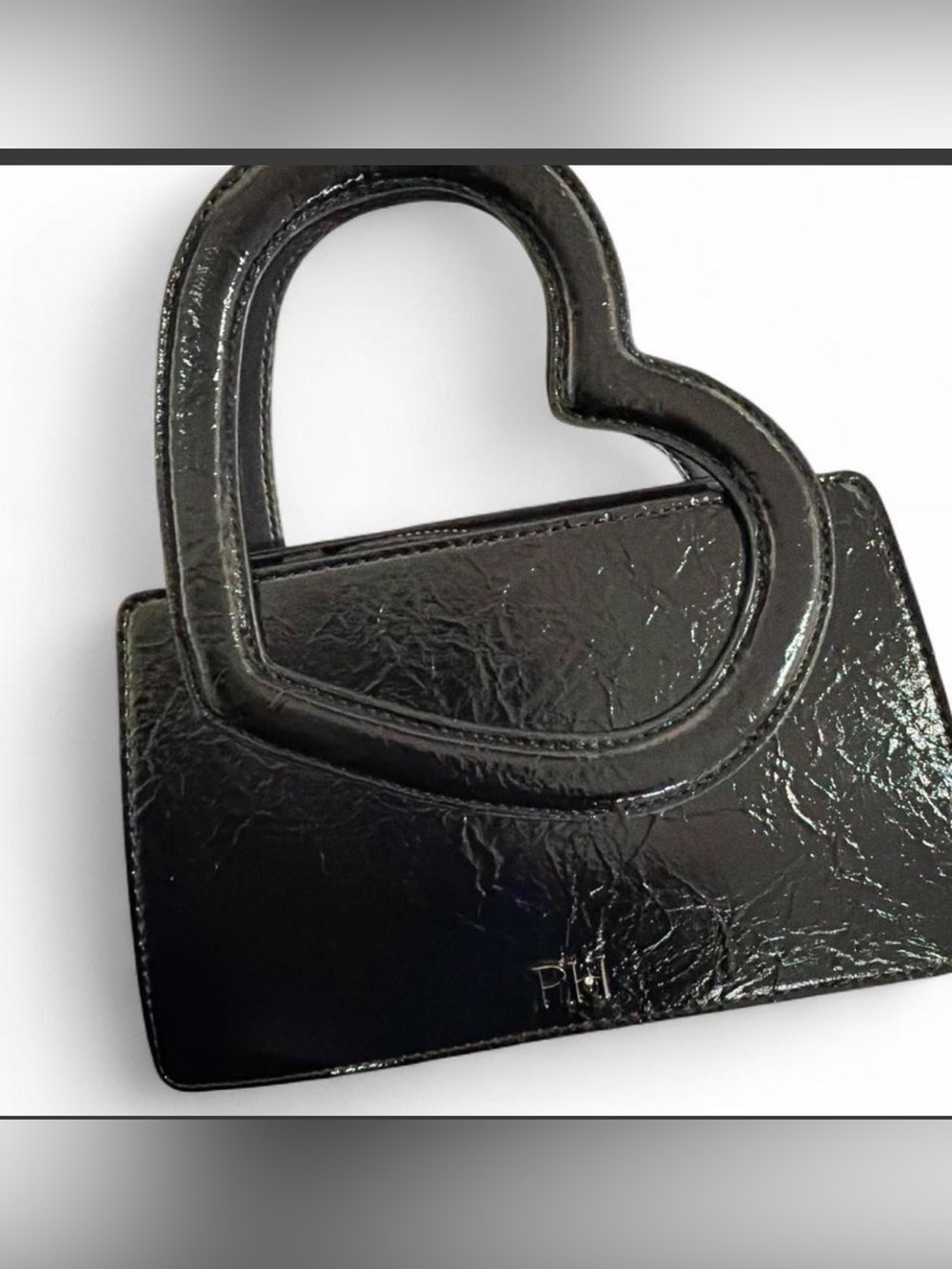 Paris Hilton Te Amo Black Heart-Handle  Beautifully textured Satchel/Crossbody